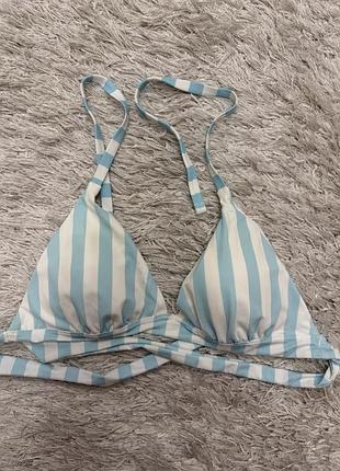 Верх купальника victoria’s secret aqua blue cabana stripe