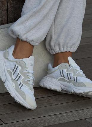Кроссовки женские adidas ozweego white grey