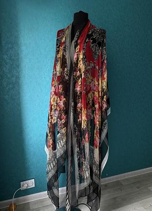Шикарний брендовий палантин / дупатта ethnic by outfittersвеликий шифоновий шарф із квітковим принтом
