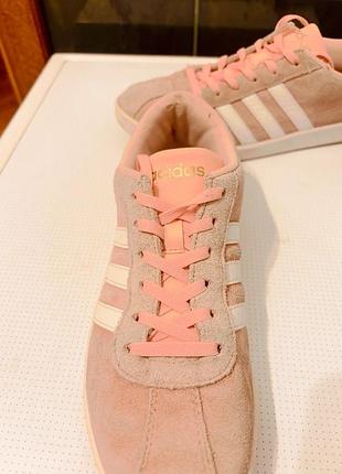 Женские замшевые кроссовки adidas neo courtset оригинал розовые р. 37-37.5 (стелька 24-24.5 см)