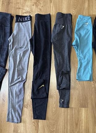 Лосіни жіночі спортивні nike, сірі та чорні, розмір xs