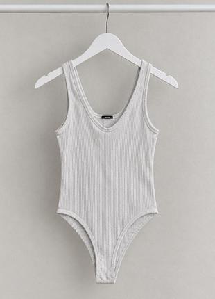 Жіночий боді в рубчик zara xs/s молочного кольору