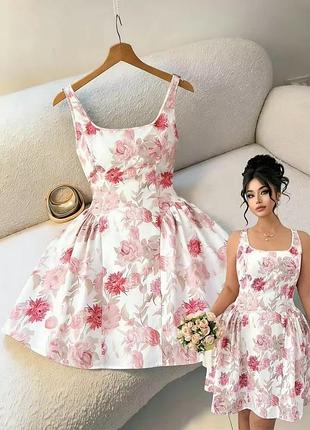 Сукня в квітковий принт з поясом shein 2xl