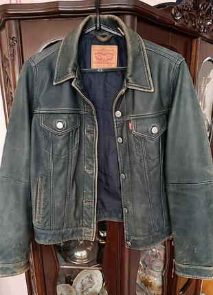 Кожаная куртка levis с эффектом потертости 100% натуральная кожа