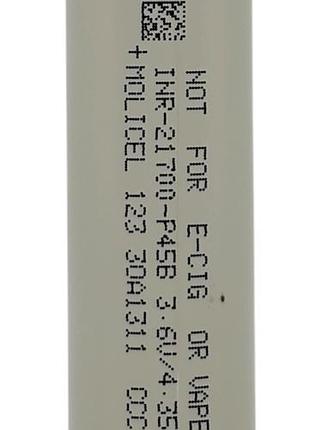 Аккумулятор высокотоковый molicel inr-21700-p45b 3.7 v 4500 mah батарея литий-ионная li-ion