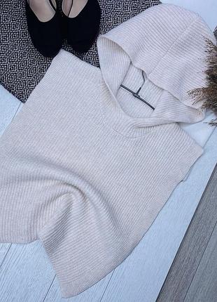 Осінній джемпер primark s m l в’язаний джемпер з боковими розрізами бежевий джемпер з капюшоном