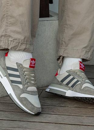 Кроссовки мужские adidas zx 500 rm grey four scarlet