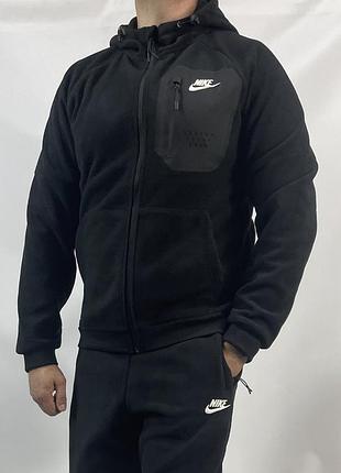 Спортивний костюм чоловічий nike polar fleece чорний зимовий
