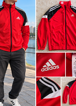 Мужская спортивная кофта adidas красная ретро стиль l 164 см