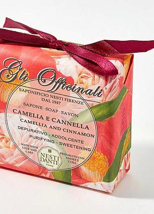 Italy,gli officinali camellia &amp; cinnamon luxury parfumed soap, unisex нишевое премиальное органическое мыло для лица, тела, волос
