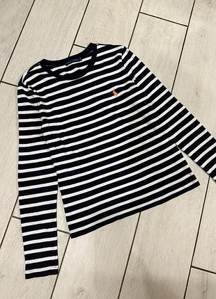 Лонгслів у смужку ralph lauren з вишитим лого смугаста футболка з довгим рукавом розмір м можна с