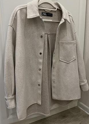 Сорочка жіноча zara оверсайз, бежева