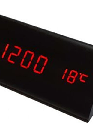 Часы настольные vst 861-1 с красной подсветкой/датчик температуры/дата