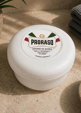 Мыло для бритья proraso shaving soap jar sensitive green tea 150 мл для чувствительной кожи