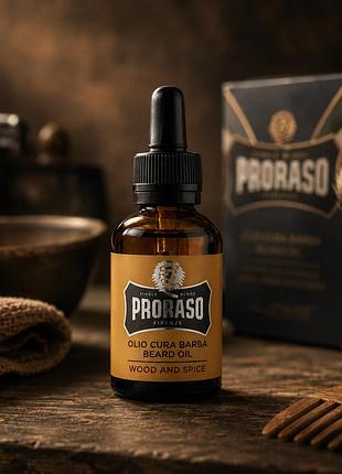 Олія для бороди proraso beard oil refresh 30 мл з ароматом бергамоту й евкаліпта wood&pice