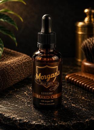 Олія для бороди morgans luxury beard oil 50мл бергамот лайм зелений чай мускус сандал живлення зволоження догляд