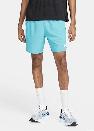 Нові чоловічі бігові шорти nike dri-fit challenger з біркою блакитні м