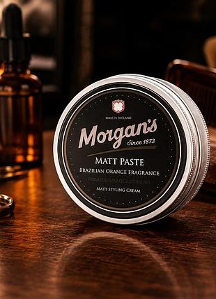 Матова паста для укладання волосся з середньою фіксацією morgans matt paste brazilian orange fragrance 75 мл