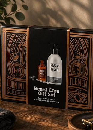 Подарунковий бокс для бороди hawkins brimble beard gift set box чоловічий набір з шампунем та олією для бороди