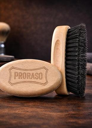 Щетка для бороды proraso old style military brush деревянная с натуральной щетиной кабана