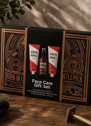 Подарочный бокс hawkins brimble face gift box мужской набор для лица с гелем скрабом и увлажняющим кремом