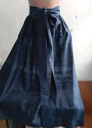 Винтажный шелковый фартук к дырнадству (дикий шелк) 100% silk, schürze nina, р. 36