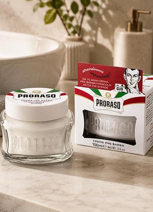 Крем перед голінням proraso pre shave cream sensitive green tea 100 мл для чутливої шкіри