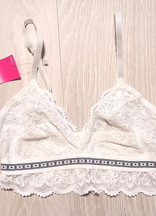 Білий мереживний бюстгальтер бралет marks & spencer