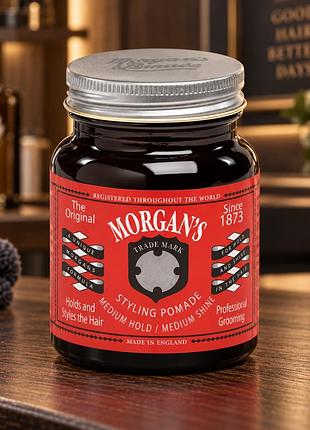 Помада для волосся середня фіксація середній блиск morgans pomade medium hold and shine 100 г чоловіча помада для укладки
