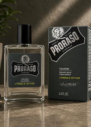 Одеколон proraso cologne cypress & vetyver 100 мл с древесным ароматом