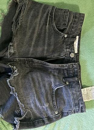 Жіночі шорти zara джинсові рвані сірі
