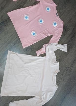 Лонгсліви жіночі рожевий та бежевий, розмір l/xl