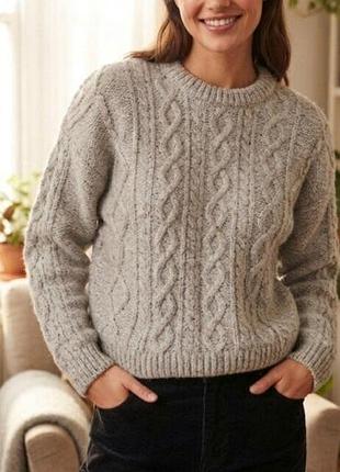 Свитер кофта джемпер размер 48-50 / 16 l xl новый m&s мягкий теплый косами