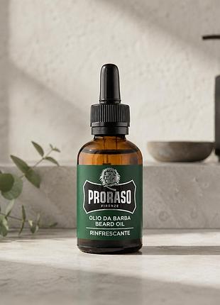 Олія для бороди proraso beard oil refresh 30 мл з ароматом бергамоту та евкаліпту
