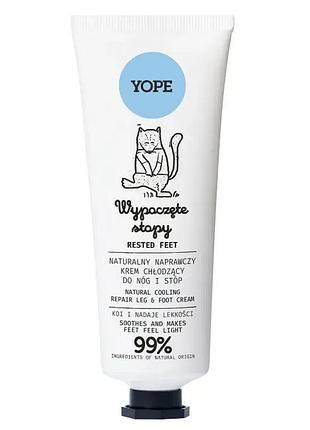 Восстанавливающий бальзам для стоп для сухой потрескавшейся кожи yope smooth feet 75 мл cooling repair leg&foot cream
