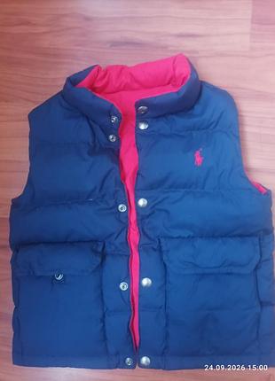 Жилетка для дітей ralph lauren двостороння, синя, червона, розмір 110