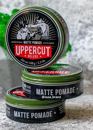 Матовая помада для волос для мужской укладки со средней фиксацией uppercut deluxe matt pomade 100 г