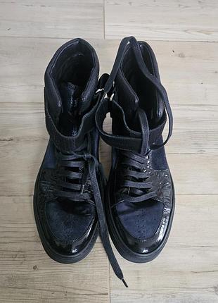 Кеди чоловічі yves saint laurent velcrp strap high-top sl 16h чорні