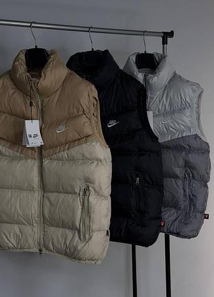 Мужская жилетка nike storm-fit черная дута безрукавка найк черный, xl