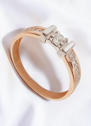 Золотое кольцо с фианитами (16р) 700694-1к 1.45, 16