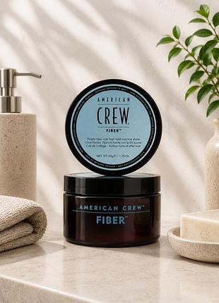 Паста american crew fiber мужская паста для укладки волос с сильной фиксацией матовым финишем и высокой текстурой профессиональный 50