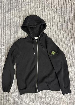 Кофта чоловіча stone island зі змійкою чорна