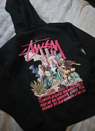 Чоловічий світшот stussy чорний з принтом