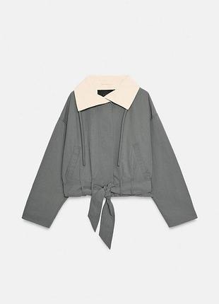 Жіноча куртка косуха з поясом тренч zara