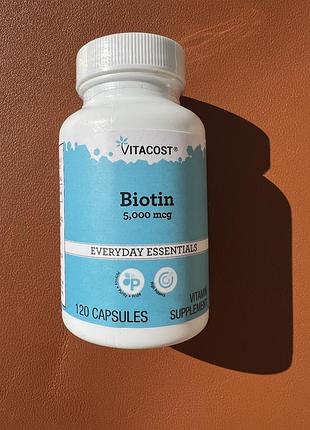 Біологічно активні речовини vitacost biotin 5000 мкг 120 капсул