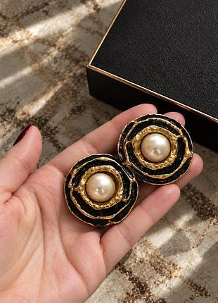 Сережки для жінок revlon charlie вінтажні, чорні із золотистим