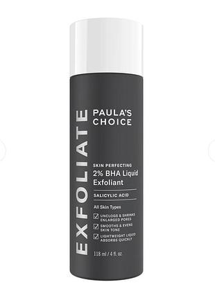 Тонік для обличчя paula's choice skin perfecting 2% bha liquid exfoliant з саліциловою кислотою 2%, 118 мл