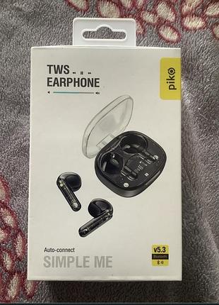 Навушники та гарнітури piko tws earphone simple me