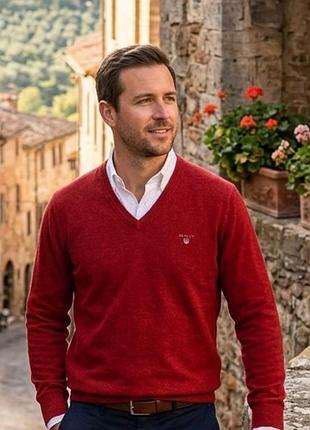 Мужской джемпер gant из 100% шерсти мериноса (fine merino wool)
​
​