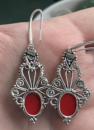Серьги коралл 4